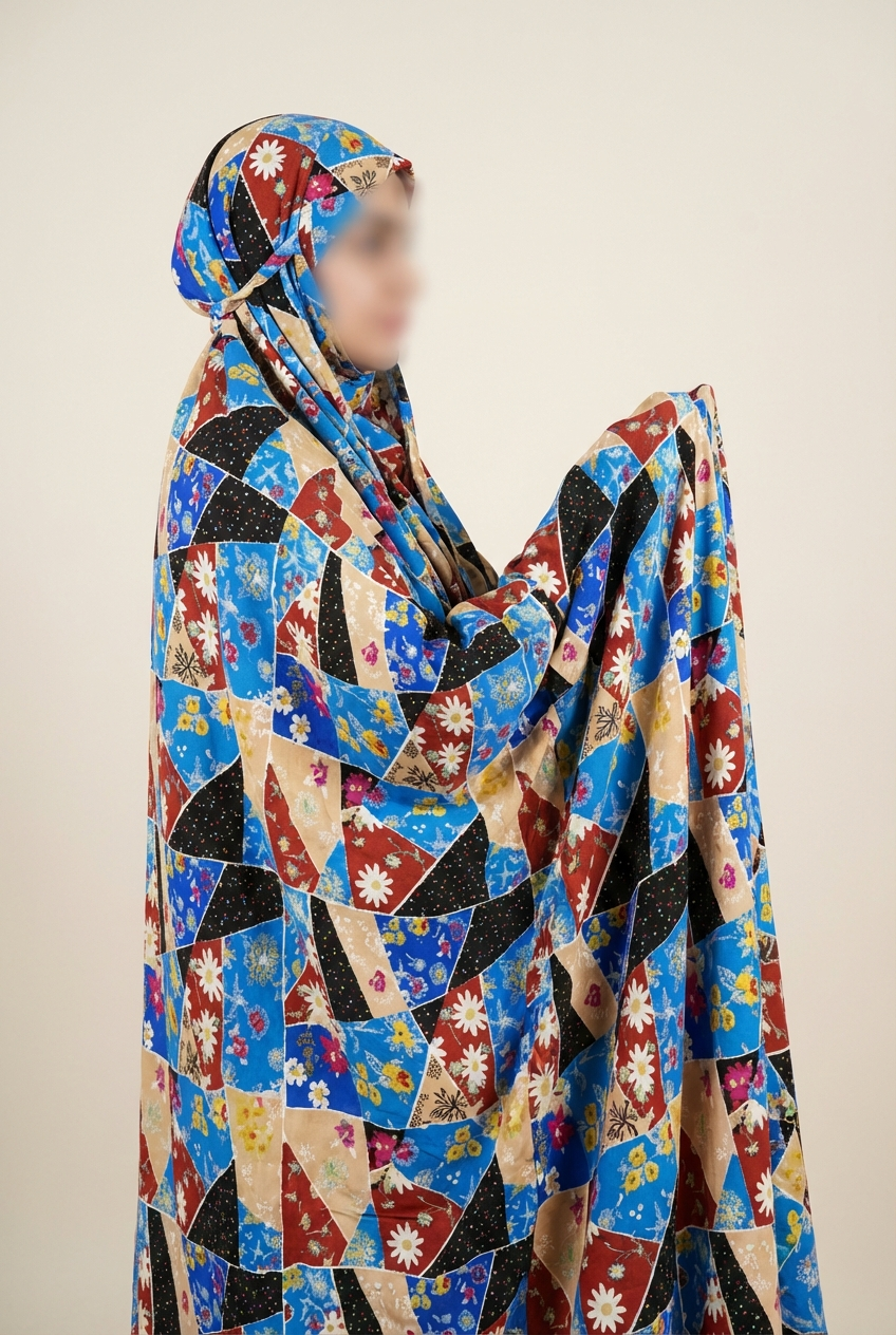 چادر نماز کیسهای مقنعهدار طرح “چهلتکه سنتی”