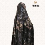 قواره چادر ژاکارد ابریشم زمینه تیره