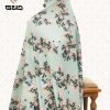 چادر رنگی طرح برگ ریزان زمینه آبی
