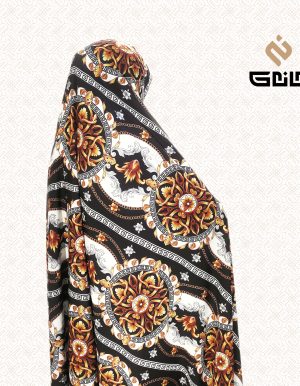 قواره چادر رنگی زمینه مشکی سفید