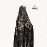 قواره چادر ژاکارد ابریشم زمینه تیره