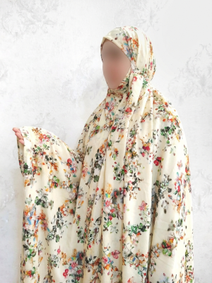 چادر نماز کیسه‌ای مقنعه‌دار طرح گلستان